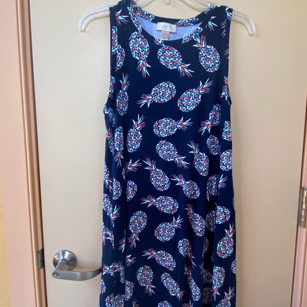 Loft M Super Cute Pineapple Swing Dress